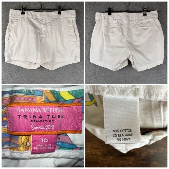 Banana‎ Republic x Trina Turk Collection Shorts Chino 10 Beach Y2K Boho Hippie - Picture 1 of 13